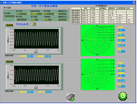 動平衡儀二次平衡振動測量界面